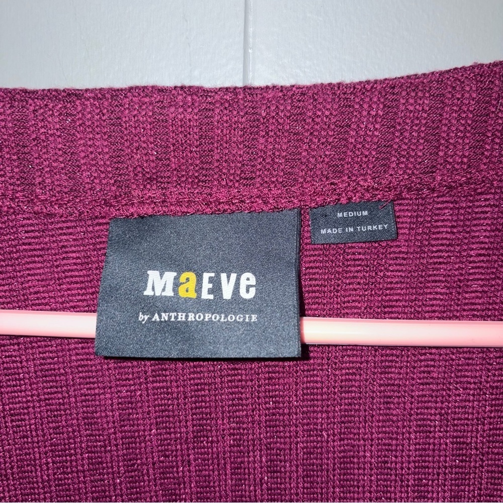 Anthropologie Maeve Meryl Purple Shimmer Button Front Cardigan Sweater Medium - Picture 4 of 8